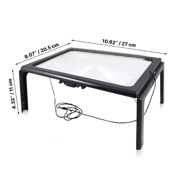 Page Magnifier with Dual LED Light and 3x Magnification, Foldable Design All Vera Mart