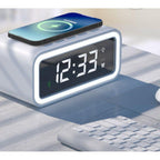 Digital Alarm Clock with Wireless Charging Pad and Adjustable LED Display All Vera Mart