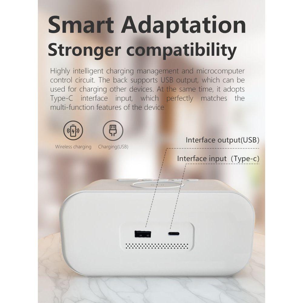 Digital Alarm Clock with Wireless Charging Pad and Adjustable LED Display All Vera Mart