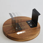 Wooden Sofa Armrest Tray with Secure Clip and Walnut Finish, 11.8 inch Surface All Vera Mart