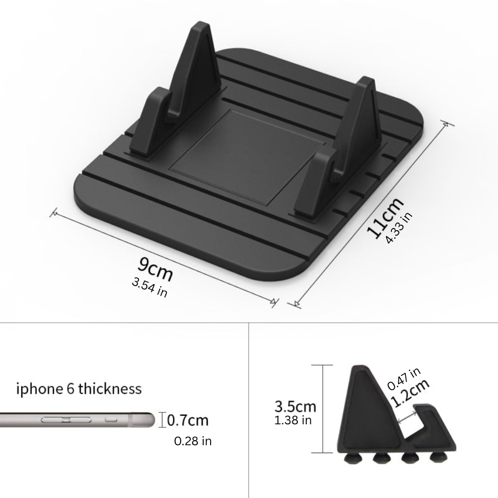 Dashboard Phone Holder with Silicone Grip and Adjustable Angle for GPS Navigation All Vera Mart