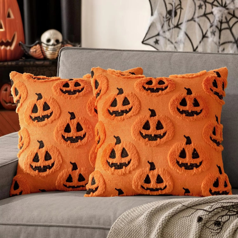 Pumpkin Cushion Cover 18x18 with Microfiber Blend and Machine Washable All Vera Mart