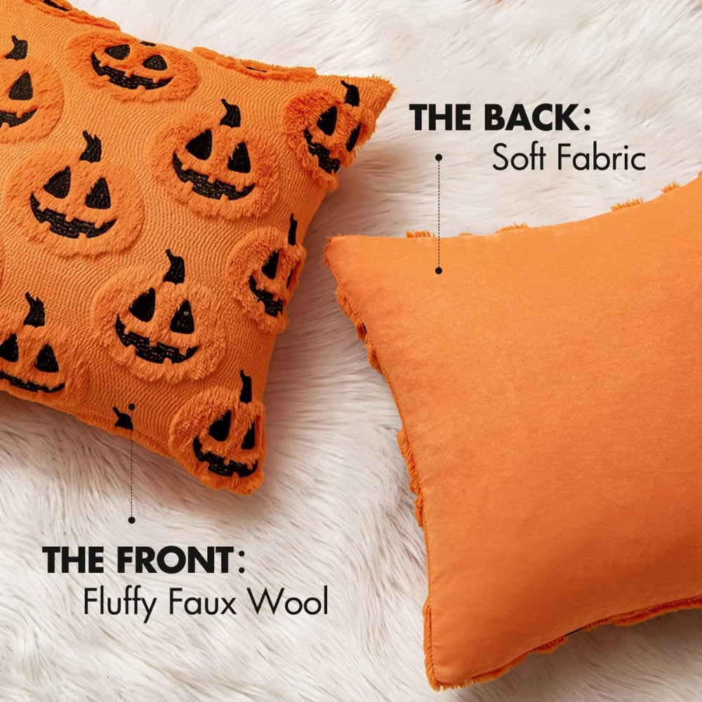 Pumpkin Cushion Cover 18x18 with Microfiber Blend and Machine Washable All Vera Mart