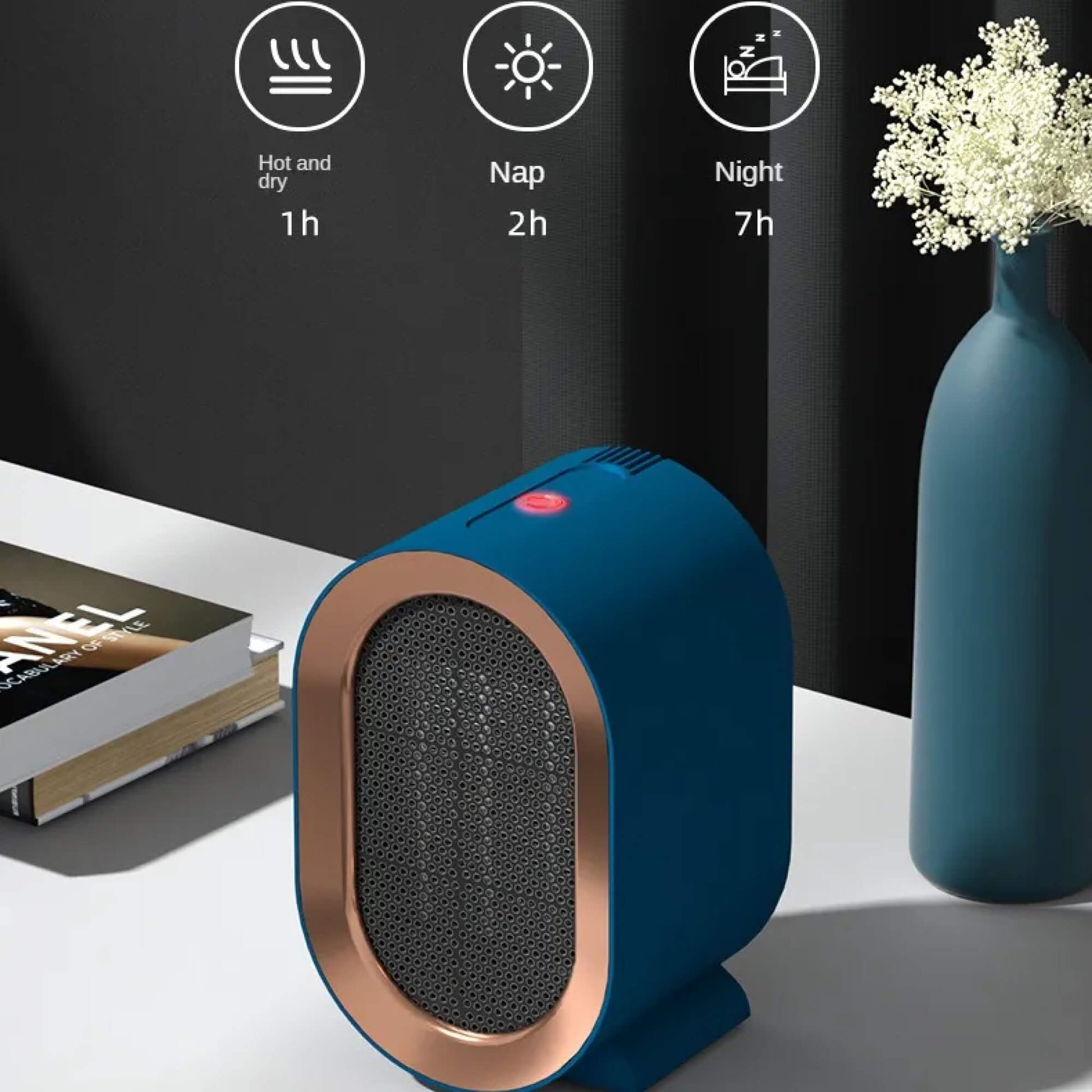 Portable Ceramic Heater with Programmable Timer and Anti Tilt Safety Switch, Quiet Operation All Vera Mart