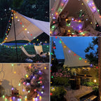 Outdoor LED Fairy Lights with Solar Panel and Automatic Dusk Sensor, 20m 200 Bulbs All Vera Mart