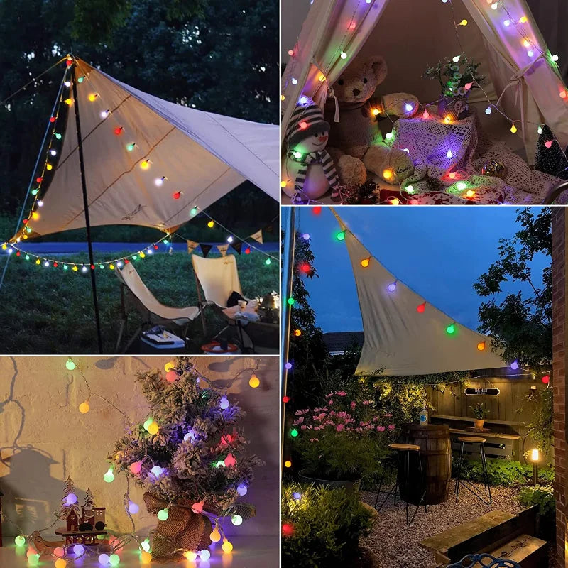 Outdoor LED Fairy Lights with Solar Panel and Automatic Dusk Sensor, 20m 200 Bulbs All Vera Mart