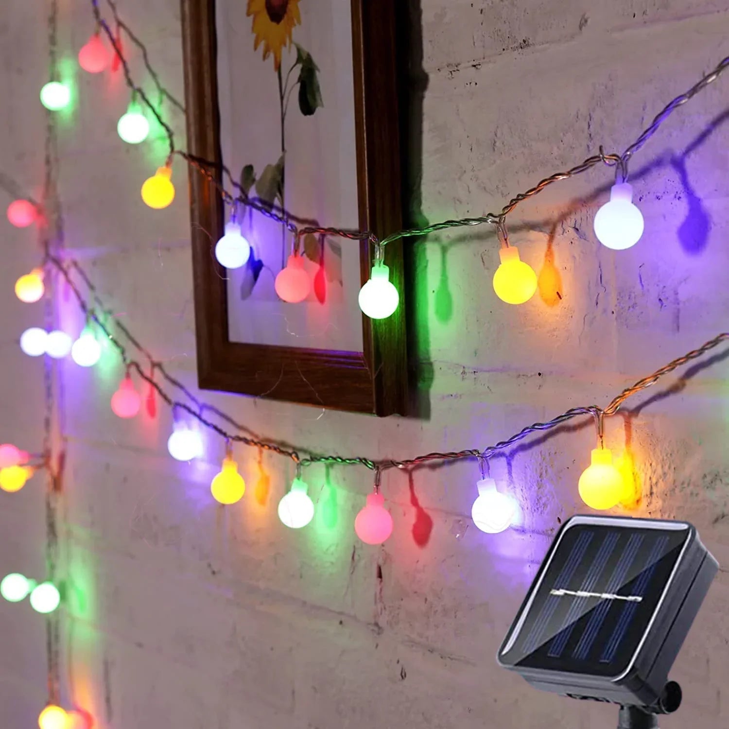Outdoor LED Fairy Lights with Solar Panel and Automatic Dusk Sensor, 20m 200 Bulbs All Vera Mart