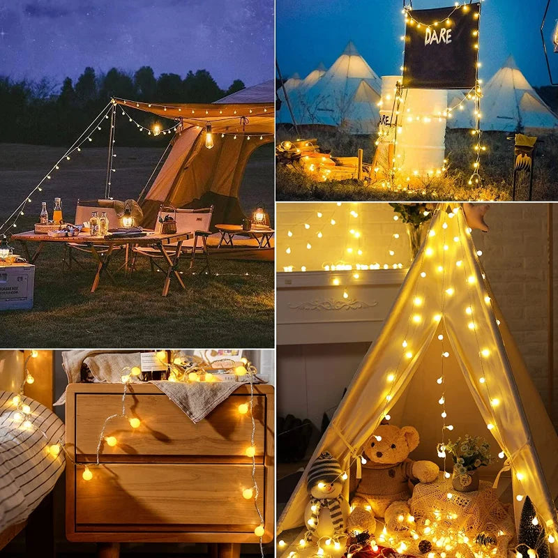 Outdoor LED Fairy Lights with Solar Panel and Automatic Dusk Sensor, 20m 200 Bulbs All Vera Mart