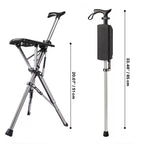 Folding Seat Cane with Tripod Base and Ergonomic Handle All Vera Mart