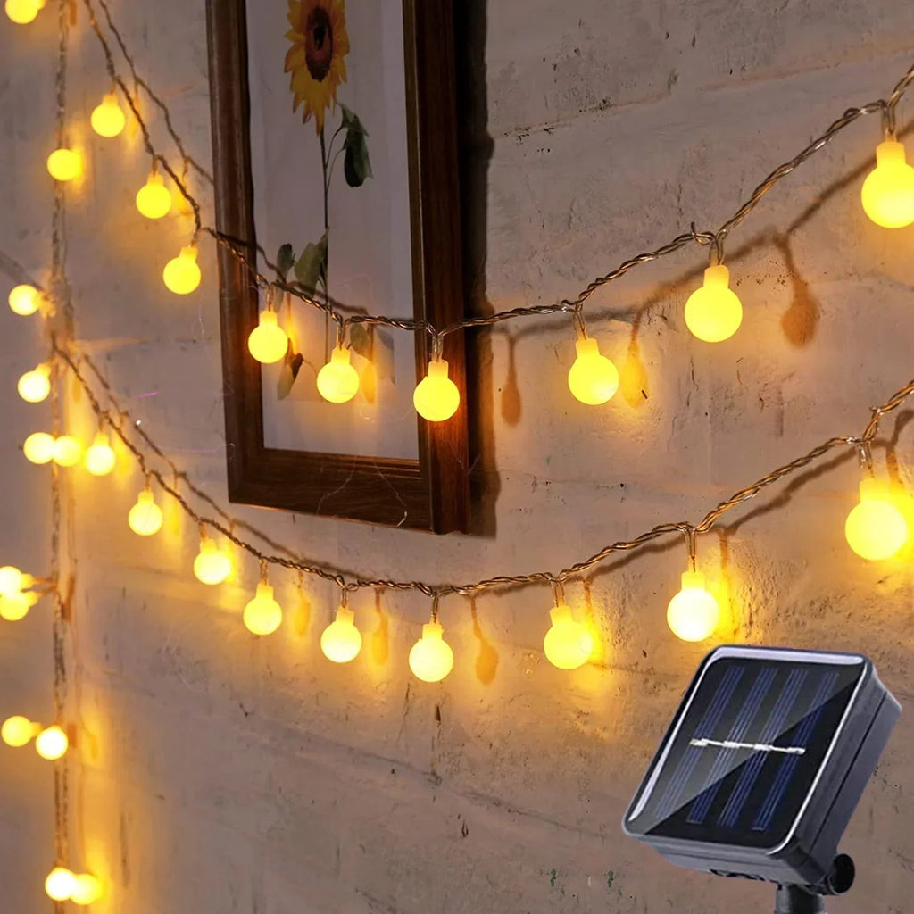 Outdoor LED Fairy Lights with Solar Panel and Automatic Dusk Sensor, 20m 200 Bulbs All Vera Mart