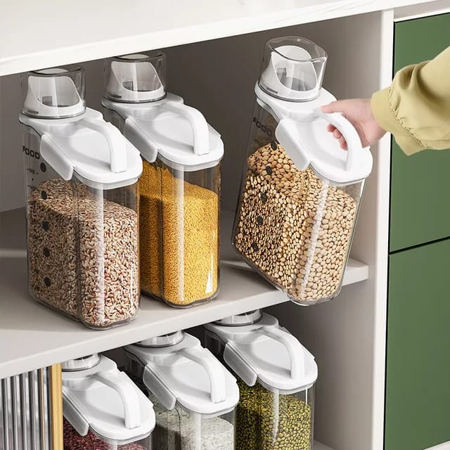 Clear Acrylic Food Storage Container with Airtight Lid and Stackable Design for Cereal and Grains All Vera Mart