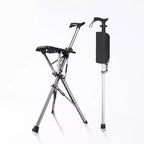 Folding Seat Cane with Tripod Base and Ergonomic Handle All Vera Mart