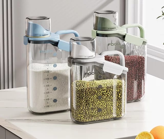 Clear Acrylic Food Storage Container with Airtight Lid and Stackable Design for Cereal and Grains All Vera Mart