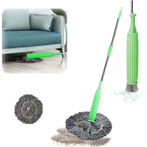 Microfiber Mop with 360-Degree Rotating Head and Hands-Free Wringing All Vera Mart