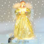 Tree Topper Angel with Moving Wings and Fiber Optic Lights, Illuminated Star All Vera Mart