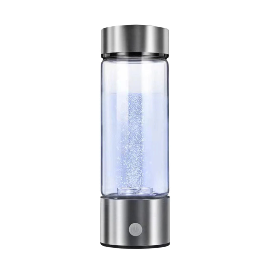 Hydrogen Water Bottle with Borosilicate Glass and Rechargeable Generator Base All Vera Mart