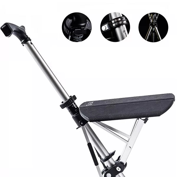 Folding Seat Cane with Tripod Base and Ergonomic Handle All Vera Mart