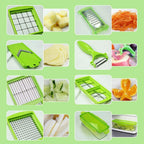 Vegetable Slicer with Eight Interchangeable Cutters and Hand Guard All Vera Mart