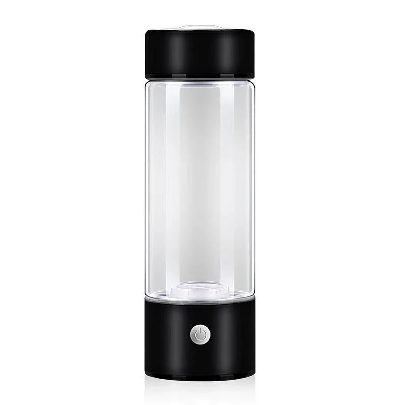 Hydrogen Water Bottle with Borosilicate Glass and Rechargeable Generator Base All Vera Mart