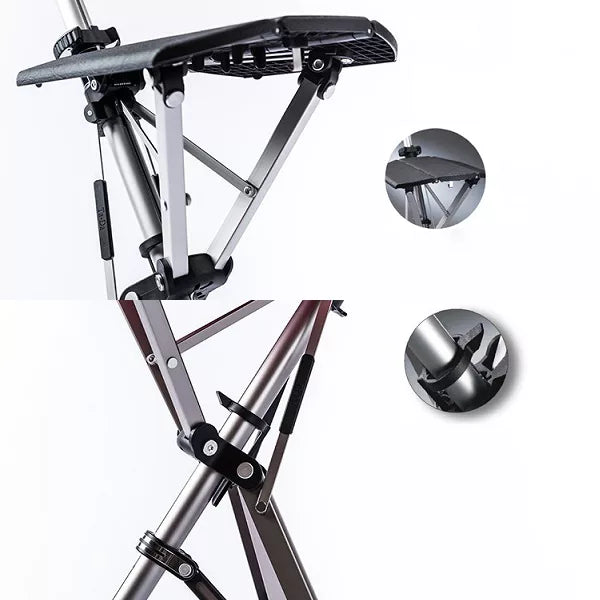 Folding Seat Cane with Tripod Base and Ergonomic Handle All Vera Mart
