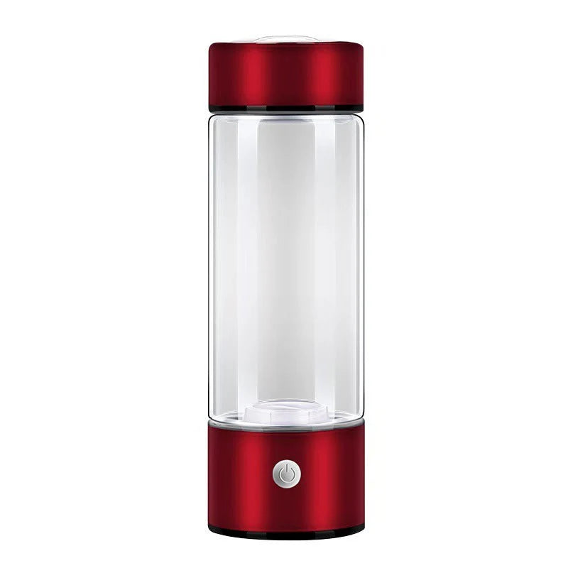 Hydrogen Water Bottle with Borosilicate Glass and Rechargeable Generator Base All Vera Mart