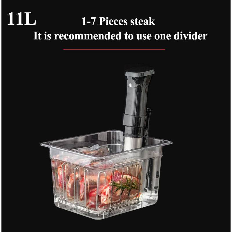 Polycarbonate Sous Vide Container with Fitted Lid and Internal Measurement Marks, 6L and 11L Options All Vera Mart