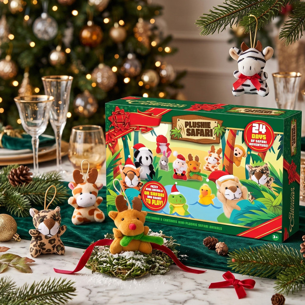 Mini Plush Animal Advent Calendar with 24 Daily Surprises for Christmas