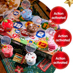 Holiday Slime Countdown Box with 8 Slime Jars and 16 Charm and Sprinkle Packs Behind 24 Windows