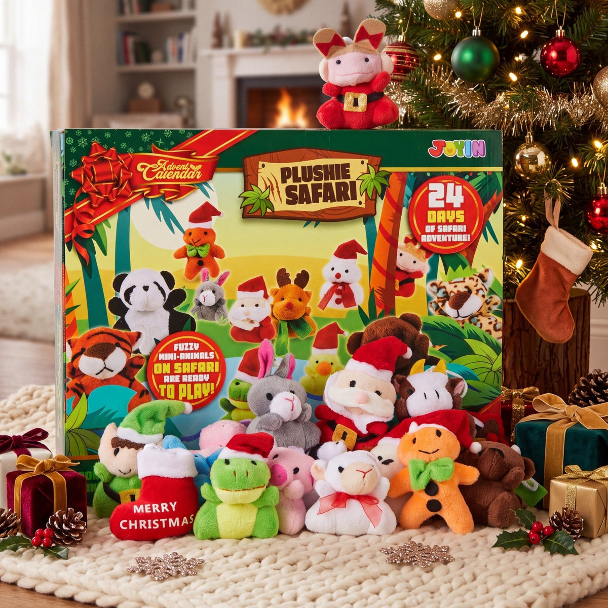Mini Plush Animal Advent Calendar with 24 Daily Surprises for Christmas