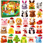 Mini Plush Animal Advent Calendar with 24 Daily Surprises for Christmas