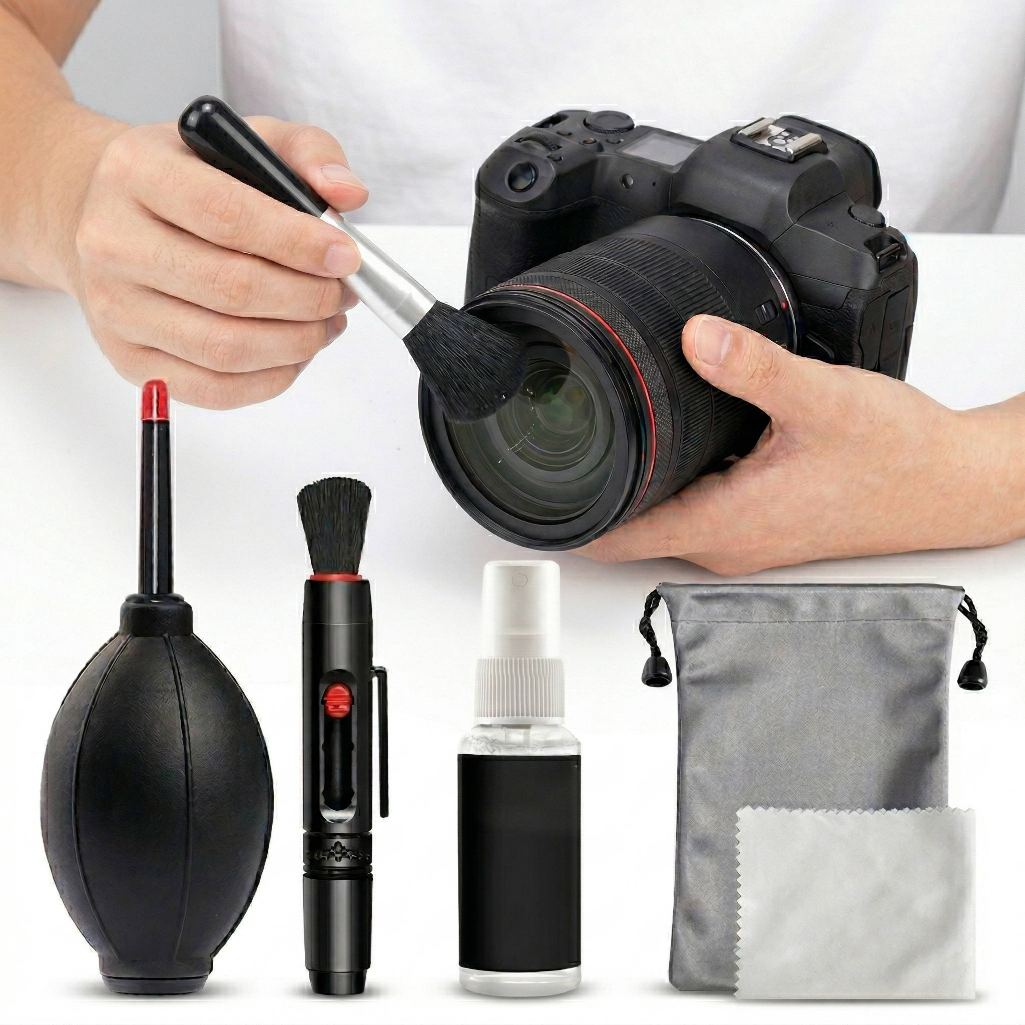 Camera Lens Cleaning Kit with Air Blower and Microfiber Cloth, 6-Piece Set All Vera Mart
