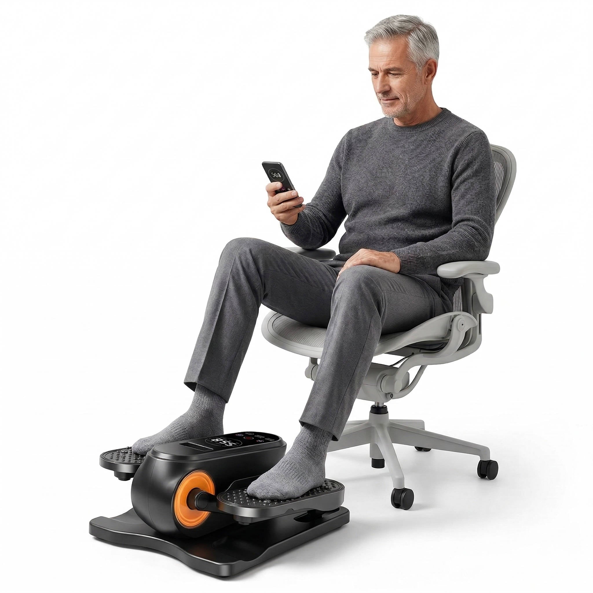 Electric Leg Exerciser with 12 Speed Levels and Remote Control for Under Desk Use All Vera Mart