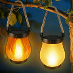 Solar Flame Lantern with Flickering Light Mode and Dusk Sensor, Type C Charging All Vera Mart