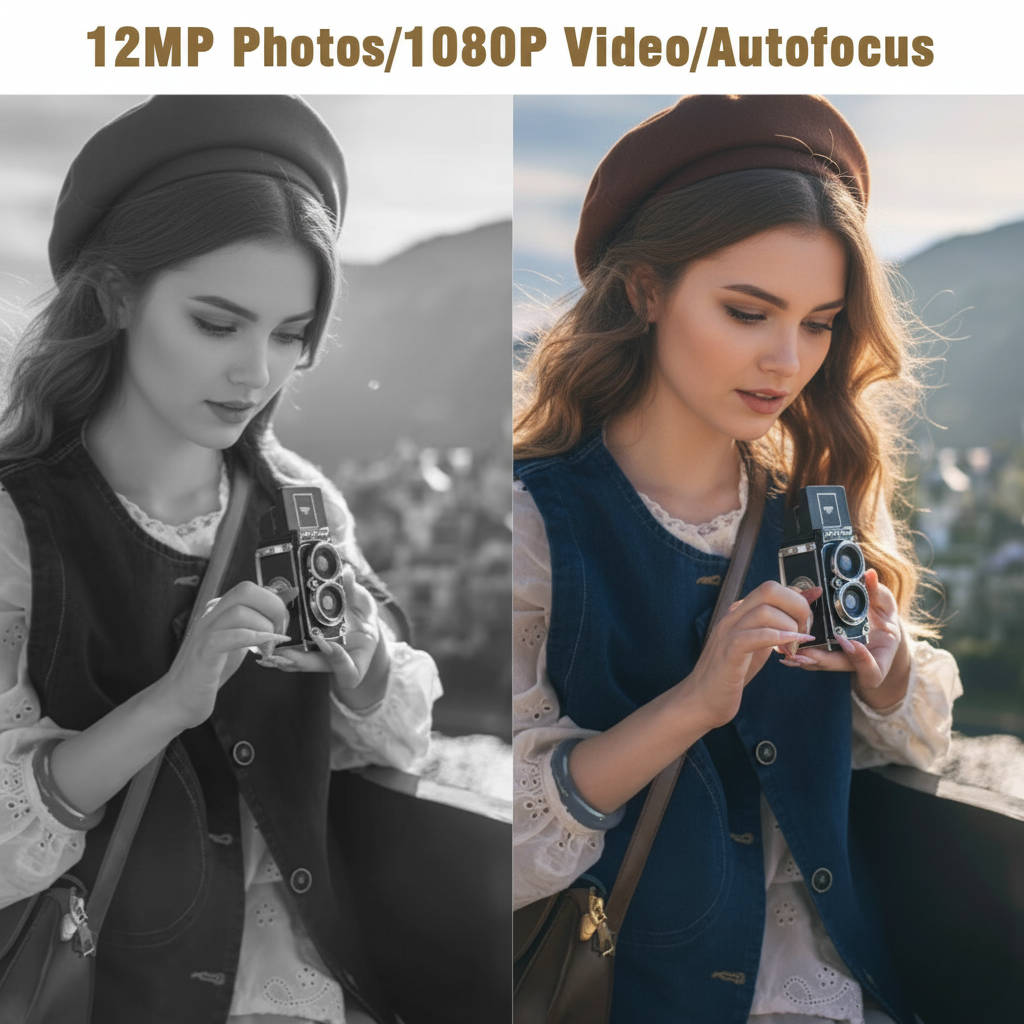12 Megapixel Digital Camera with 1080p Video and Black and White Filter All Vera Mart