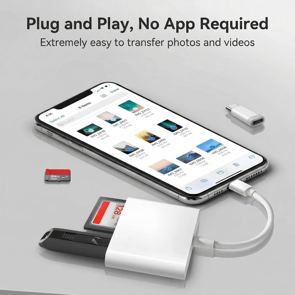 SD Card Reader with Dual Slots and USB A Port for Trail Cameras All Vera Mart