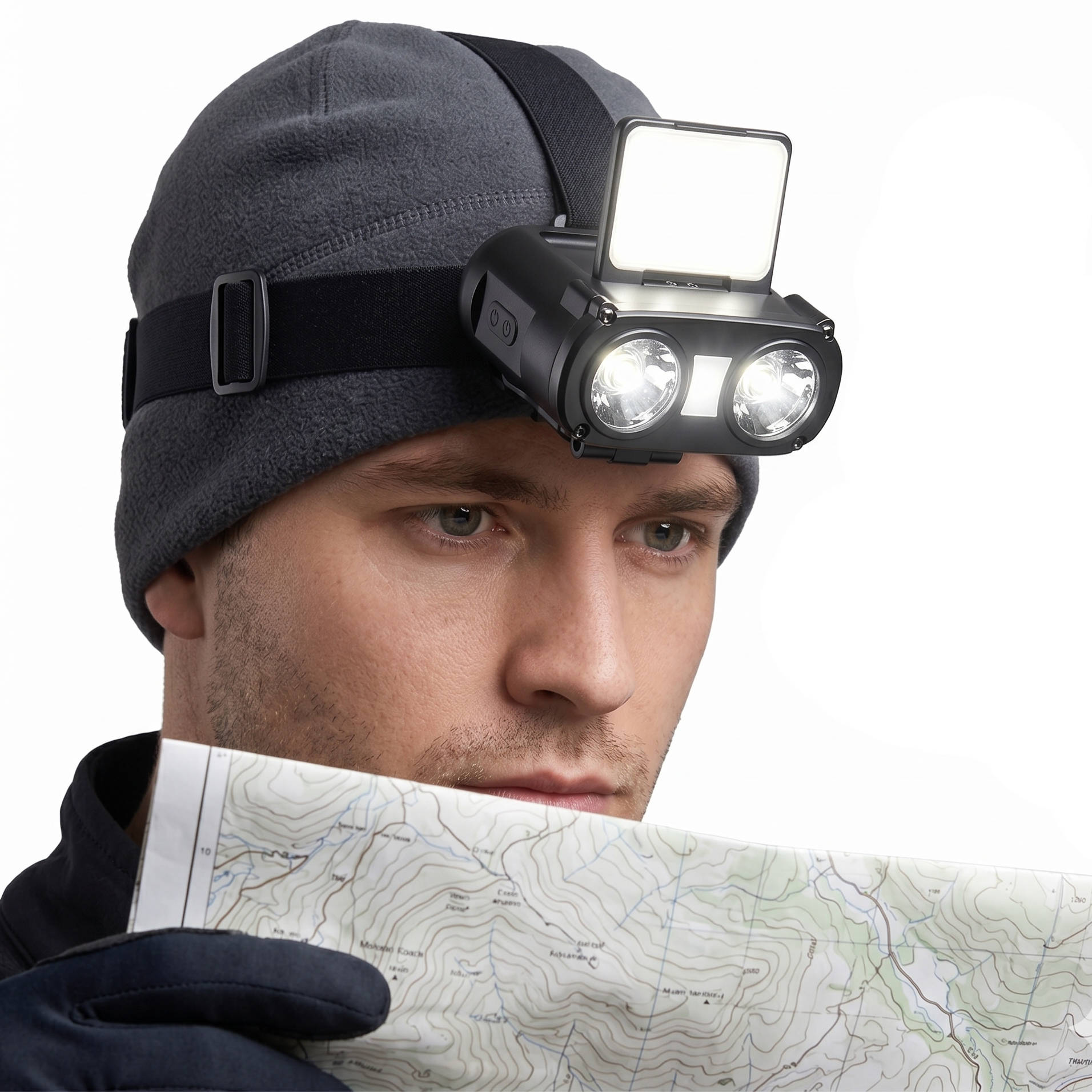 LED Headlamp with Wave Sensor and 90 Degree Tilting Beam for Outdoor Activities All Vera Mart