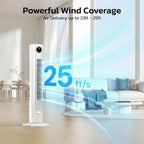 Oscillating Tower Fan with 90-Degree Swing and Remote Control, 4 Operating Modes All Vera Mart