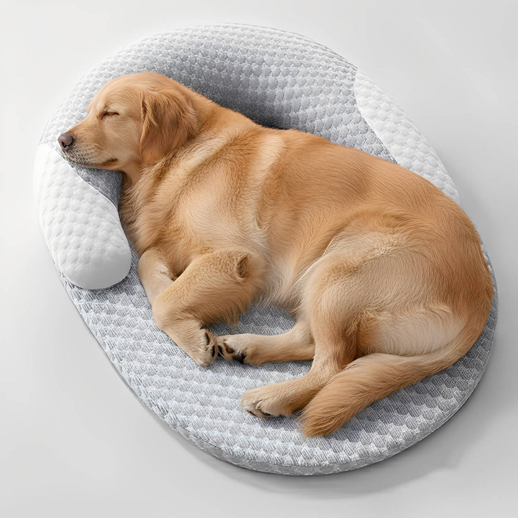 Cooling Dog Bed with Memory Foam and Extended Neck Support, Machine Washable All Vera Mart