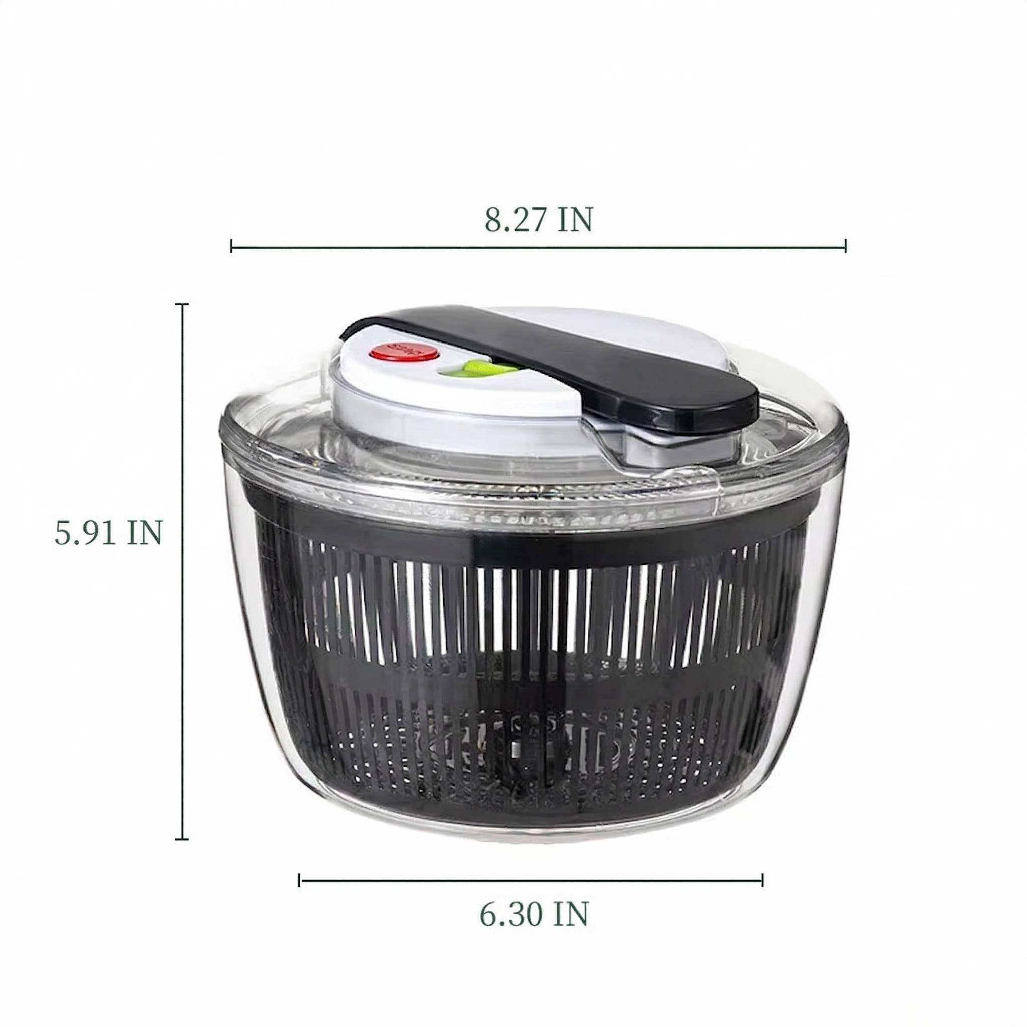 Salad Spinner 3L with One Hand Press and Instant Stop Brake, Removable Colander Basket All Vera Mart