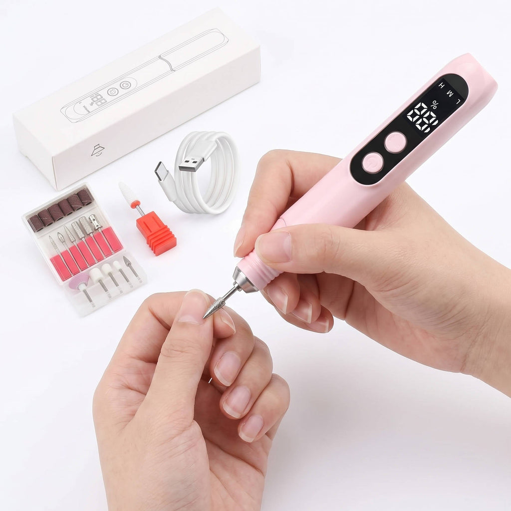 Electric Nail Drill with 8 Drill Bits and LED Display for Acrylic and Gel Nails All Vera Mart