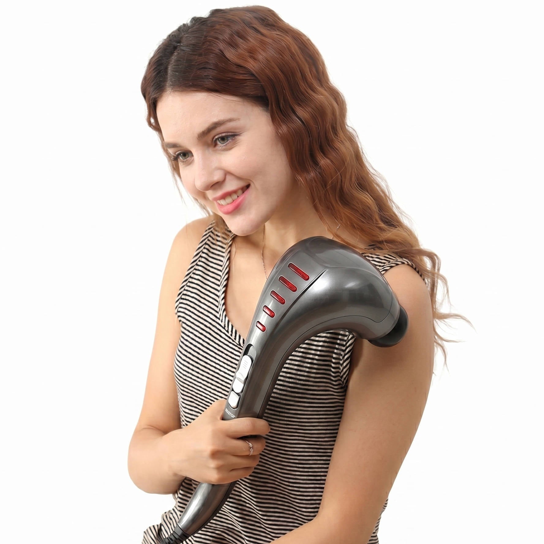 Electric Percussion Massager with Dual Heads and 3 Interchangeable Nodes, 3500 Pulses Per Minute All Vera Mart