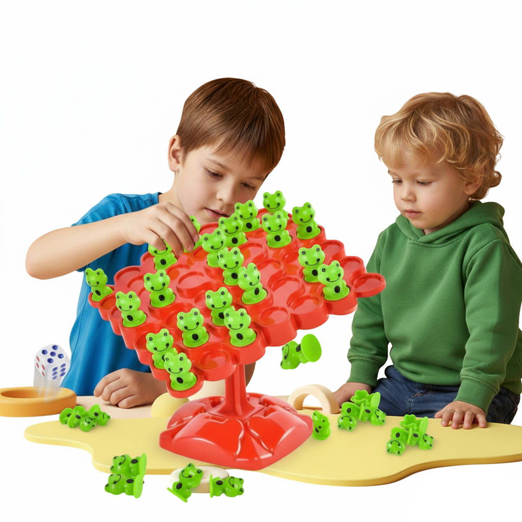 Balancing Frog Game with Number Cube and 50 Colorful Frogs All Vera Mart