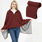 USB Heated Shawl Blanket with Three Heat Levels and Eight Heating Zones