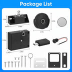 Fingerprint Cabinet Lock with USB Backup Key and 33ft Wireless Range, No Drill All Vera Mart