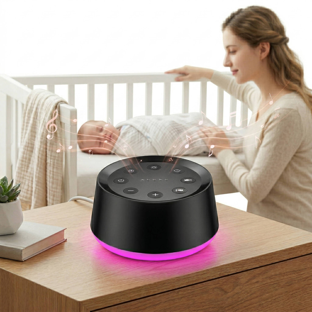 Sound Machine with 30 Calming Sounds and 12-Color Night Light, Travel Portable All Vera Mart