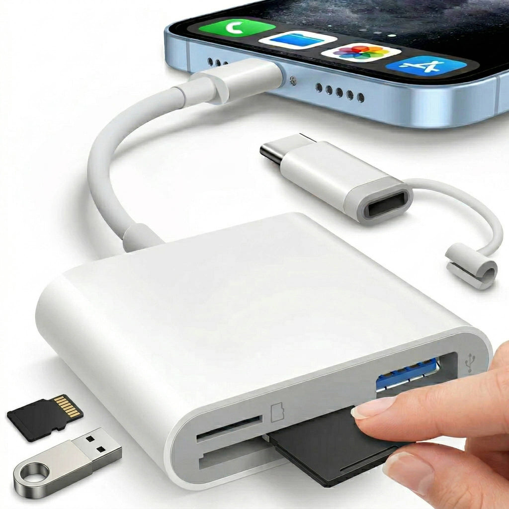 SD Card Reader with Dual Slots and USB A Port for Trail Cameras All Vera Mart