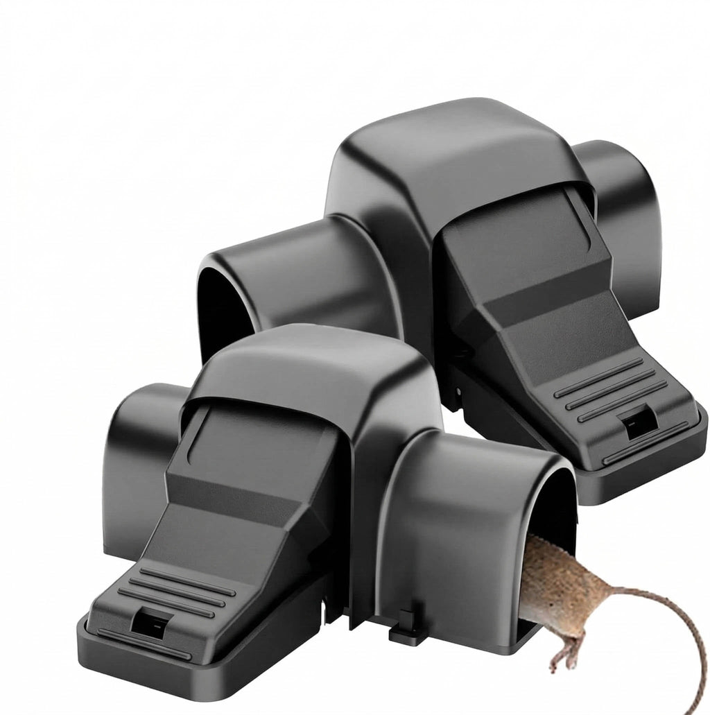Enclosed Tunnel Rodent Trap with Dual Entry Openings and Toothed Jaw, 2 Pack All Vera Mart
