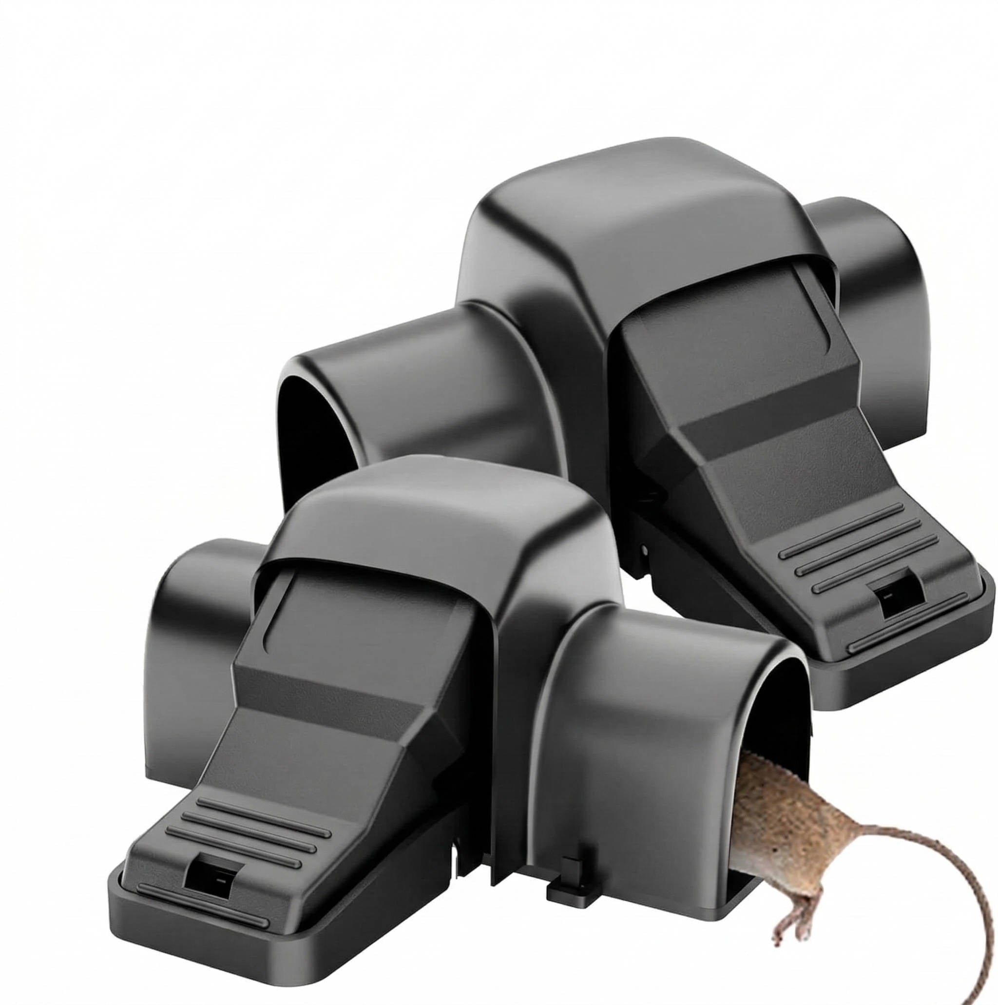 Enclosed Tunnel Rodent Trap with Dual Entry Openings and Toothed Jaw, 2 Pack All Vera Mart