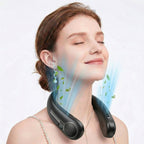 Neck Fan with Dual Motors and LED Display, 4-Speed Bladeless Cooling All Vera Mart