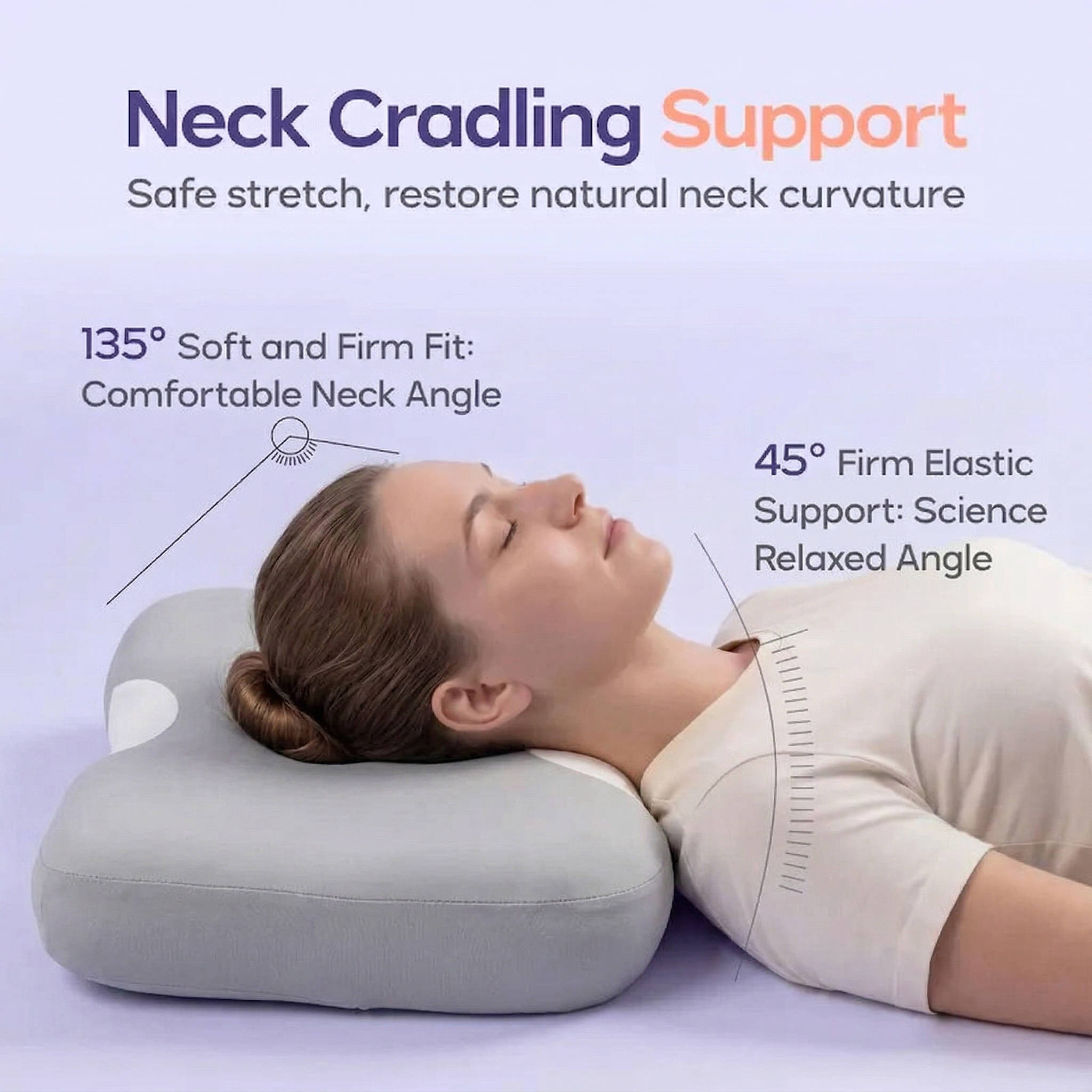 Memory Foam Cervical Pillow with Contoured Support and Cooling Cover for Back and Side Sleeping All Vera Mart